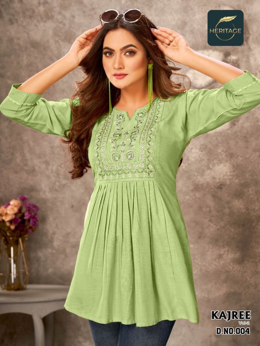 HERITAGE-KAJREE-VOL-2-DESIGNER-RAYON-SLUB-SHORT-KURTIS-8