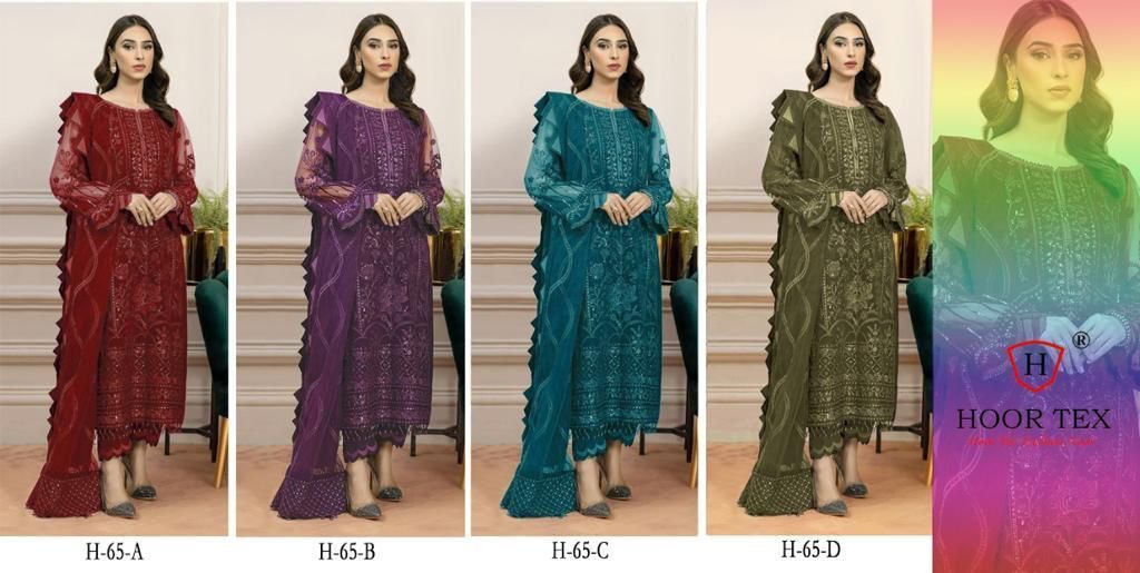 HOOR-TEX-H-65-FOUX-GEORGETTE-EMBROIDERY-PAKISTANI-SUITS-WHOLESALE