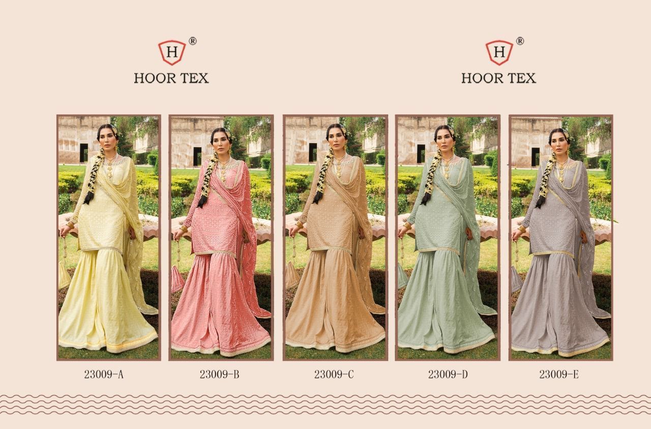 HOORTEX-23009-A-TO-E-GEORGETTE-PAKISTANI-SUITS-WHOLESALER-1