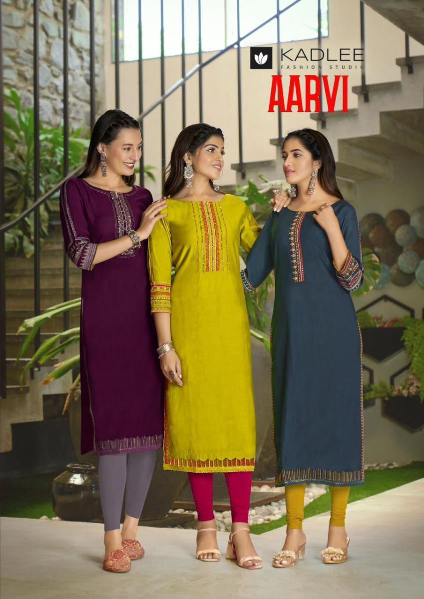 KADLEE-AARVI-VISCOSE-EMBROIDERY-KURTI-CATALOGUE-SUPPLIER-IN-SURAT-1