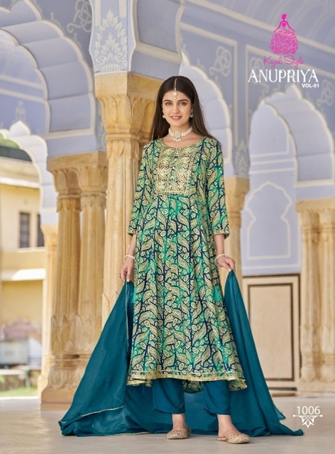 KAJAL-STYLE-ANUPRIYA-VOL-1-RAYON-GOWN-KURTI-PANT-WITH-DUPATTA-SUPPLIER-IN-SURAT-9