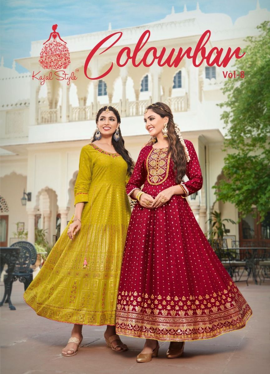 KAJAL-STYLE-COLORBAR-VOL-8-GOWN-STYLE-KURTIS-AT-SURAT-1