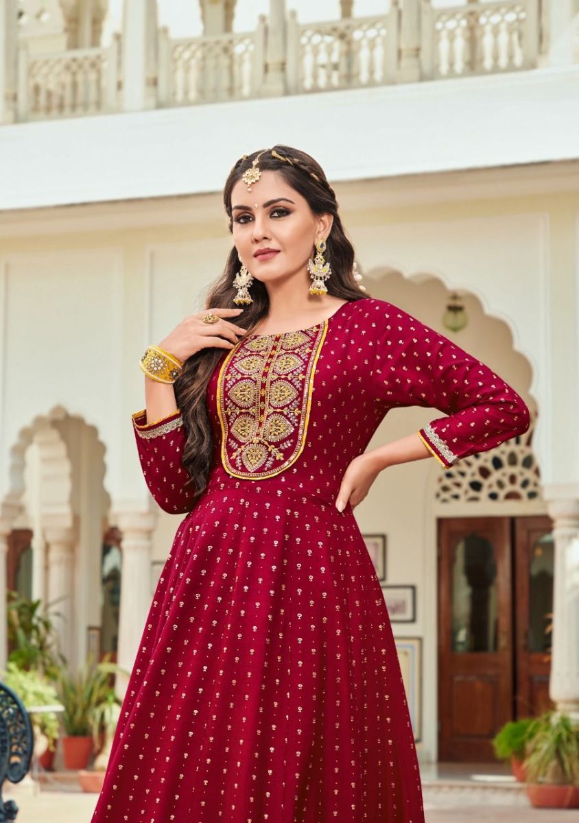 KAJAL-STYLE-COLORBAR-VOL-8-GOWN-STYLE-KURTIS-AT-SURAT-12