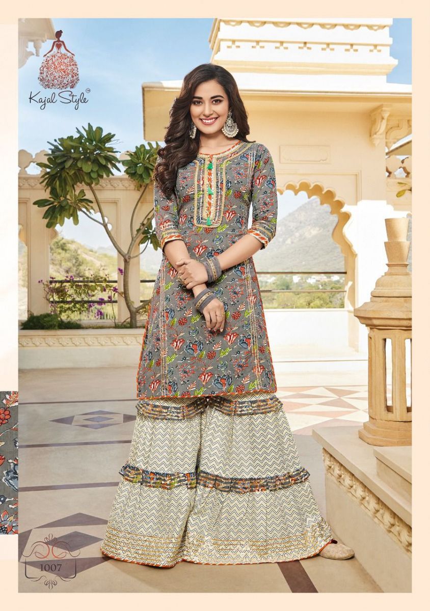 KAJAL-STYLE-ELIZA-VOL-1-COTTON-KURTI-WITH-SHARARA-MANUFACTURER-1