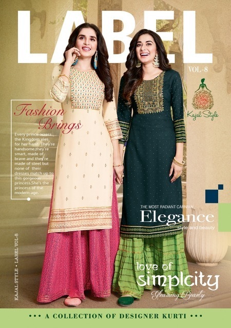 KAJAL-STYLE-FASHION-LABEL-VOL-8-REYON-KURTI-WITH-PLAZZO-SHARARA-WHOLESALER-2