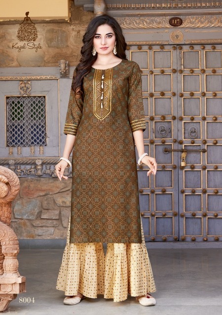 KAJAL-STYLE-FASHION-LABEL-VOL-8-REYON-KURTI-WITH-PLAZZO-SHARARA-WHOLESALER-6