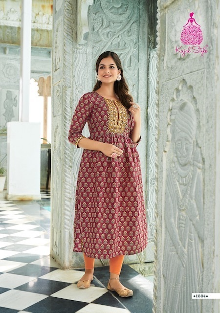 KAJAL-STYLE-KESARIYA-VOL-1-CHANDERI-PRINT-EMBROIDERY-KURTIS-ONLINE-SUPPLIER-5