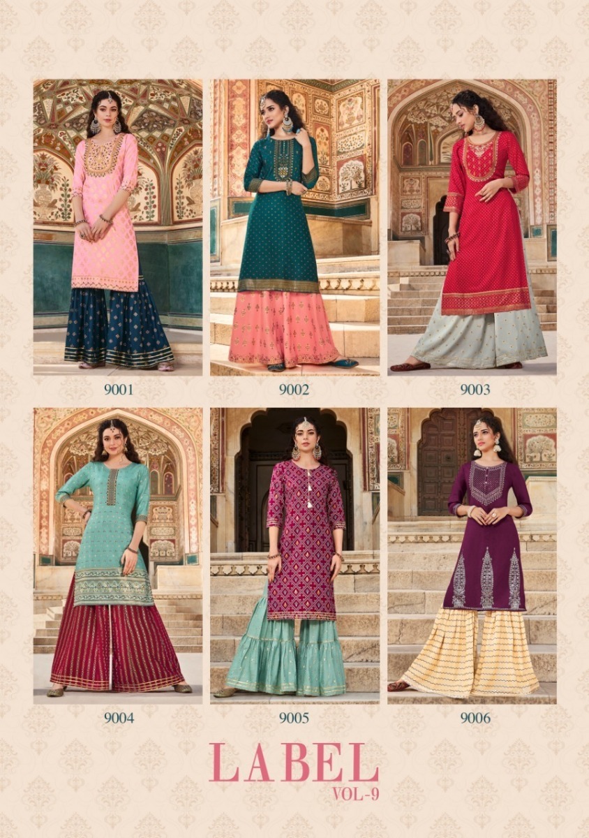 KAJAL-STYLE-LABEL-VOL-9-KURTI-WITH-SHARARA-AT-WHOLESALER-SURAT-1