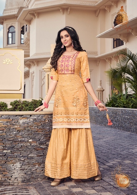 KAJAL-STYLE-LAVISH-VOL-1-COTTON-KURTI-WITH-SHARARA-LATEST-COLLECTION-10