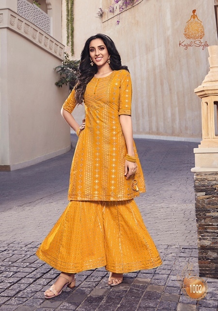 KAJAL-STYLE-LAVISH-VOL-1-COTTON-KURTI-WITH-SHARARA-LATEST-COLLECTION-4