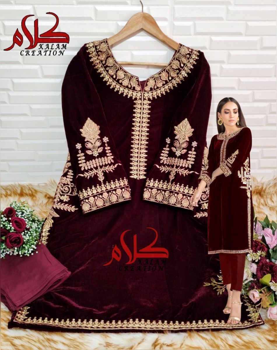 KALAM-CREATION-1115-MAROON-READYMADE-VELVET-TUNIC-2