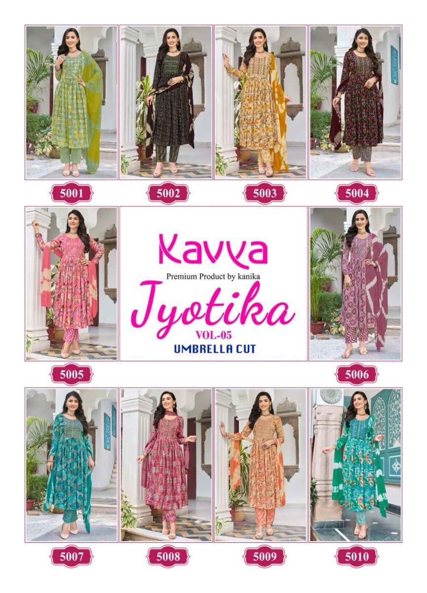 KAVYA-JYOTIKA-VOL-5-UMBRELLA-CUT-KURTIS-1