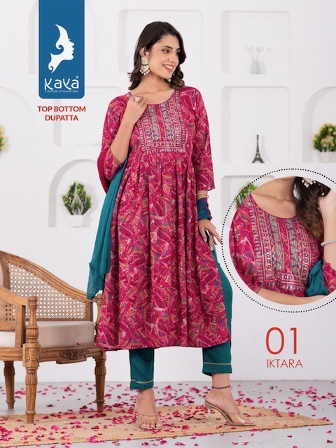 KAYA-KURTI-IKTARA-3-PIECE-RAYON-NYRA-CUT-KURTI-SUPPLIER-IN-SURAT-2