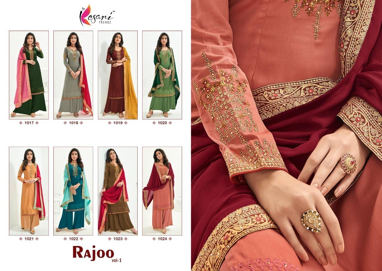 KESARI-RAJOO-VOL-1-1017-1024-EMBROIDERED-SILK-SUITS-AT-WHOLESALE-9