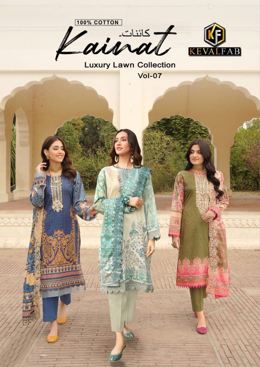 KEVAL-FAB-KAINAT-VOL-7-LAWN-COTTON-PRINT-KARACHI-SUITS-WHOLESALE-PRICE-1