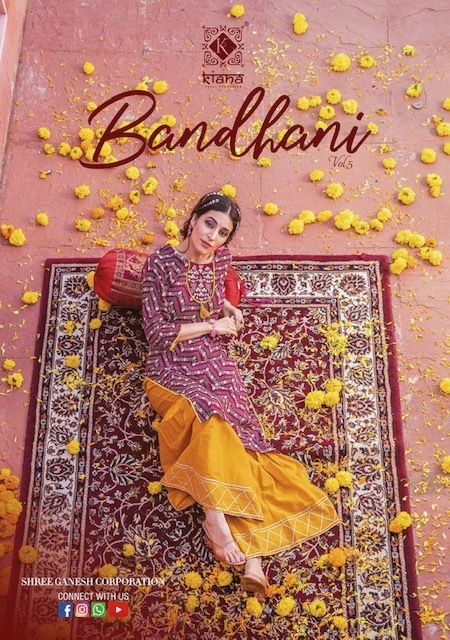 KIANA-BANDHANI-VOL-5-REYON-BANDHEJ-KURTI-WITH-PANT-WHOLESALER-SURAT-1