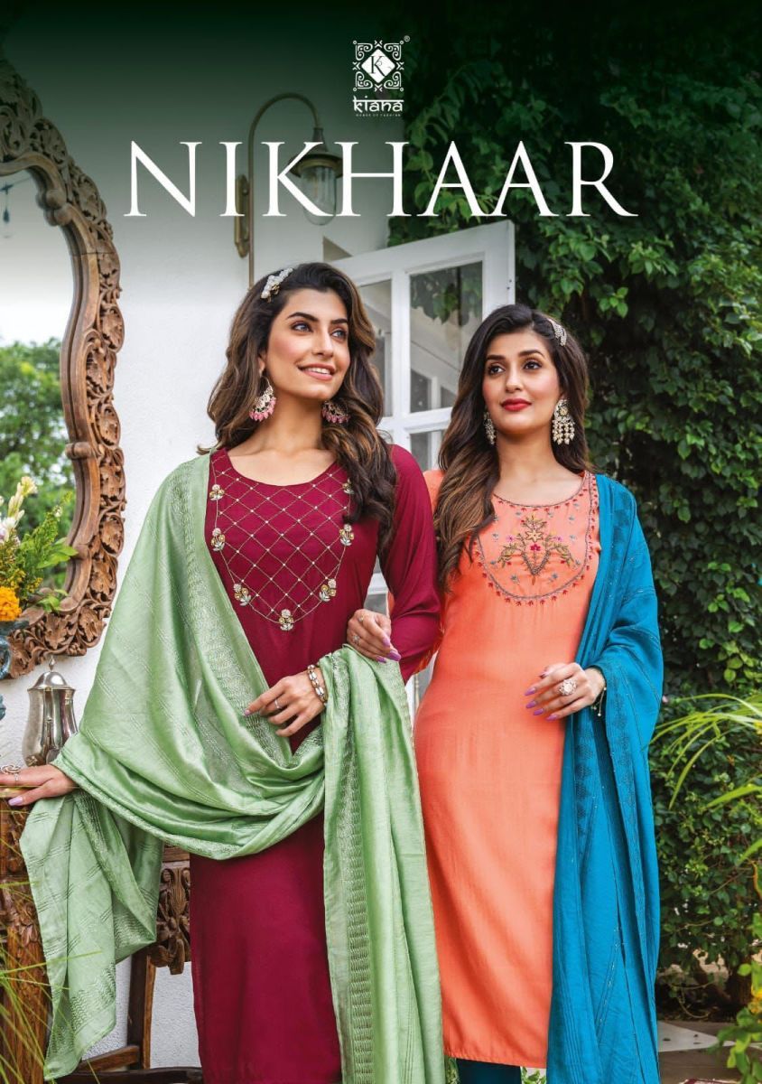 KIANA-NIKHAAR-FANCY-KURTI-PANT-WITH-DUPATTA-WHOLESALER-SURAT-1
