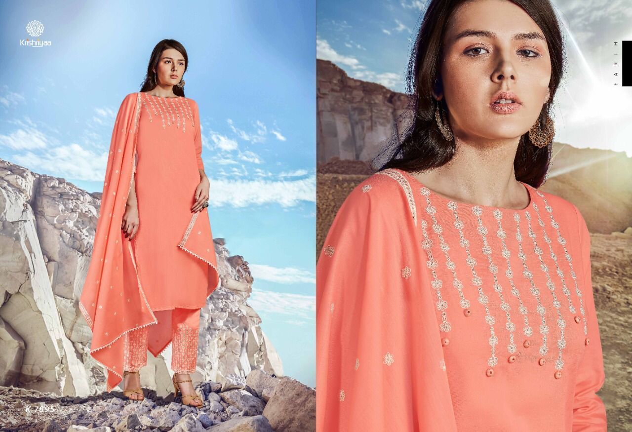 KRISHRIYAA-EARTH-KURTIS-PANT-WITH-DUPATTA-LATEST-CATALOGUE-1