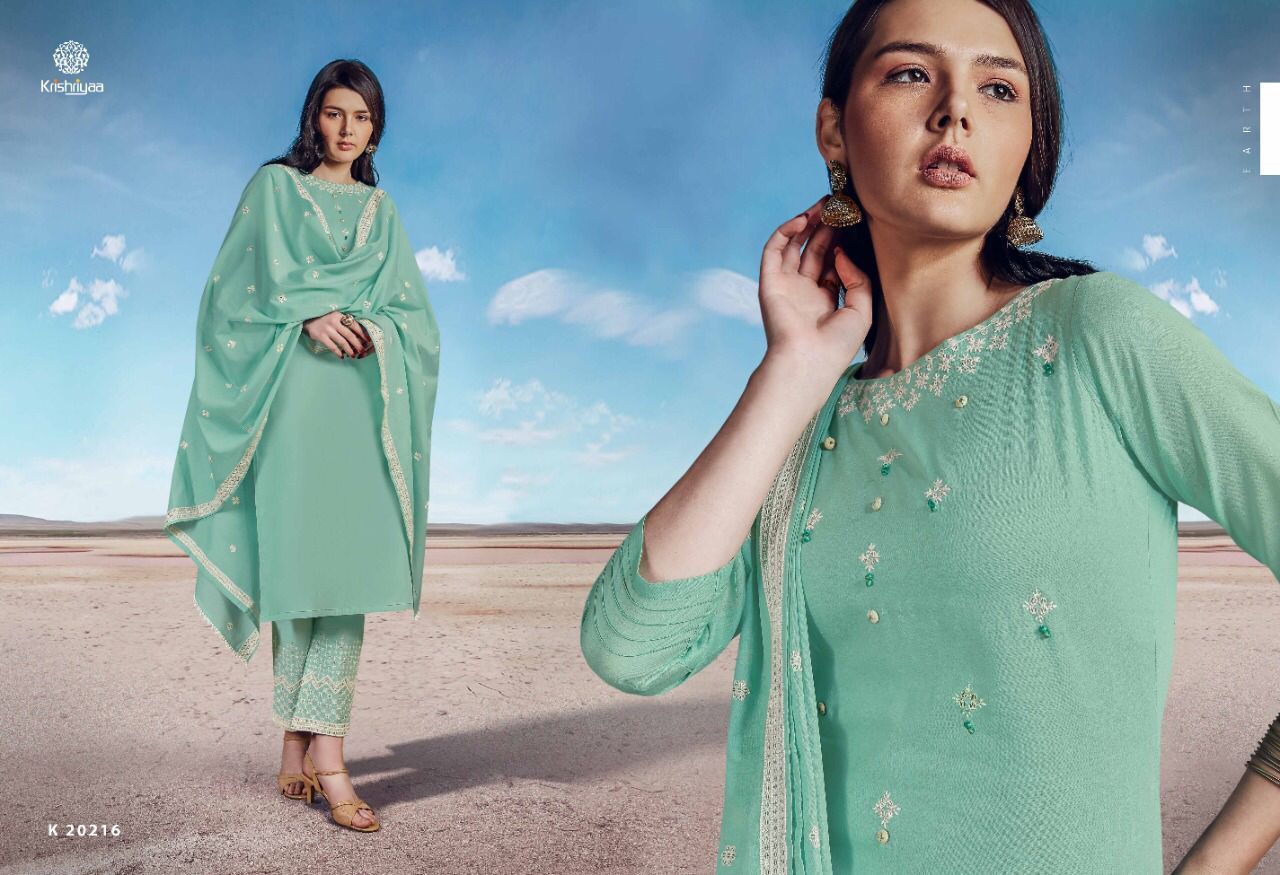 KRISHRIYAA-EARTH-KURTIS-PANT-WITH-DUPATTA-LATEST-CATALOGUE-2