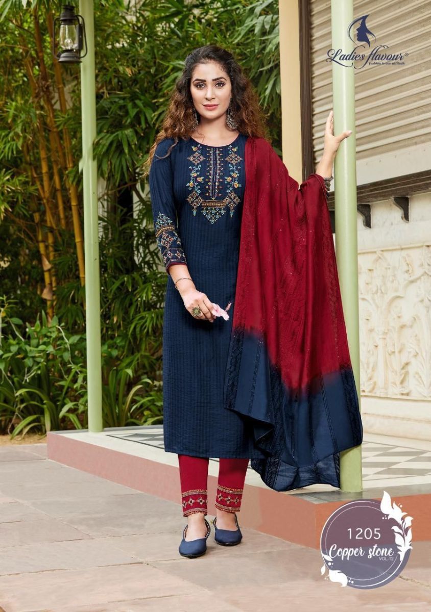 LADIES-FLAVOUR-COPPER-STONE-VOL-12-KURTI-PANT-WITH-DUPATTA-AT-SURAT-11