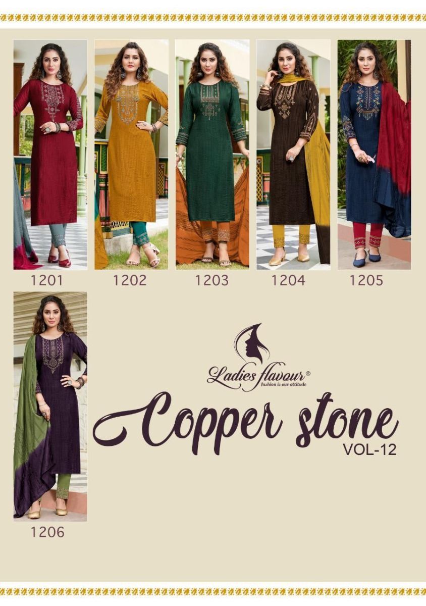 LADIES-FLAVOUR-COPPER-STONE-VOL-12-KURTI-PANT-WITH-DUPATTA-AT-SURAT-13