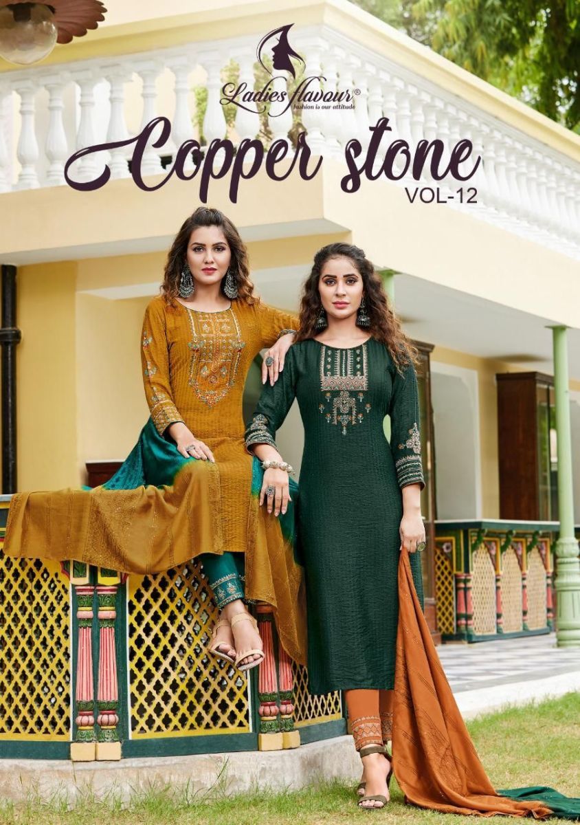 LADIES-FLAVOUR-COPPER-STONE-VOL-12-KURTI-PANT-WITH-DUPATTA-AT-SURAT-6
