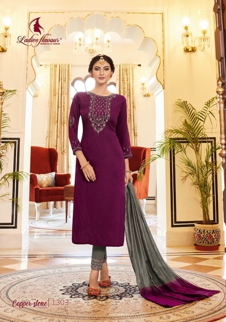 LADIES-FLAVOUR-COPPER-STONE-VOL-13-KURTI-PANT-WITH-DUPATTA-WHOLESALER-6