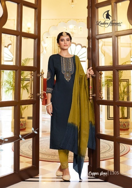 LADIES-FLAVOUR-COPPER-STONE-VOL-13-KURTI-PANT-WITH-DUPATTA-WHOLESALER-8
