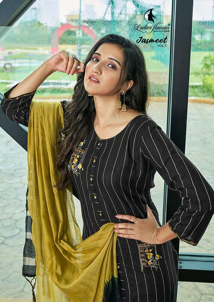 LADIES-FLAVOUR-JASMEET-VOL-3-RAYON-STRIP-KURTI-WHOLESALER-10
