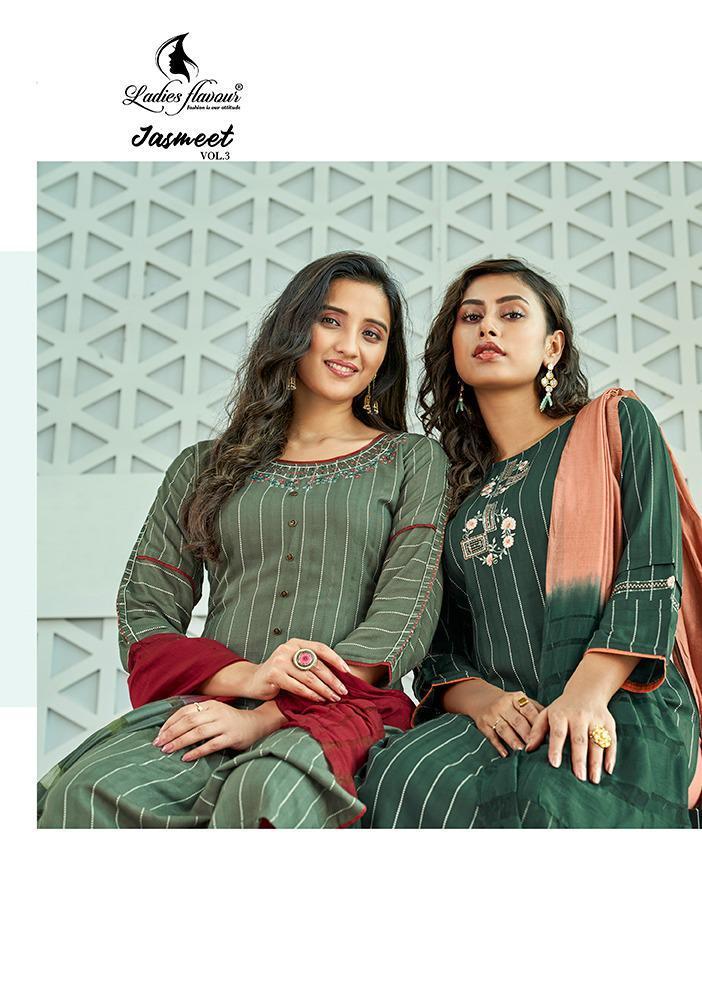LADIES-FLAVOUR-JASMEET-VOL-3-RAYON-STRIP-KURTI-WHOLESALER-11