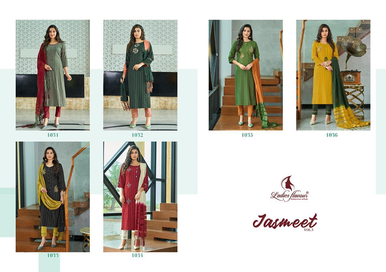 LADIES-FLAVOUR-JASMEET-VOL-3-RAYON-STRIP-KURTI-WHOLESALER-3