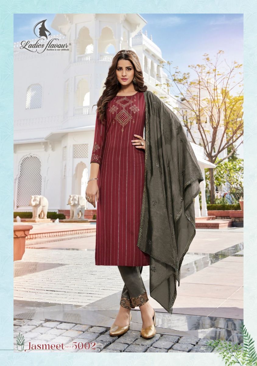 LADIES-FLAVOUR-JASMEET-VOL-5-KURTI-PANT-WITH-DUPATTA-WHOLESALER-SURAT-5