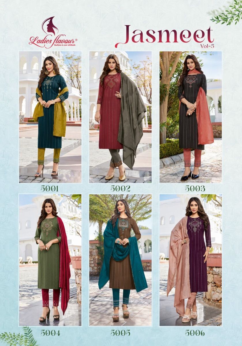 LADIES-FLAVOUR-JASMEET-VOL-5-KURTI-PANT-WITH-DUPATTA-WHOLESALER-SURAT-8