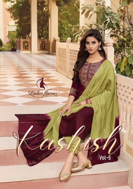 LADIES-FLAVOUR-KASHISH-VOL-5-KURTI-PANT-WITH-DUPATTA-WHOLESALER-SURAT-1