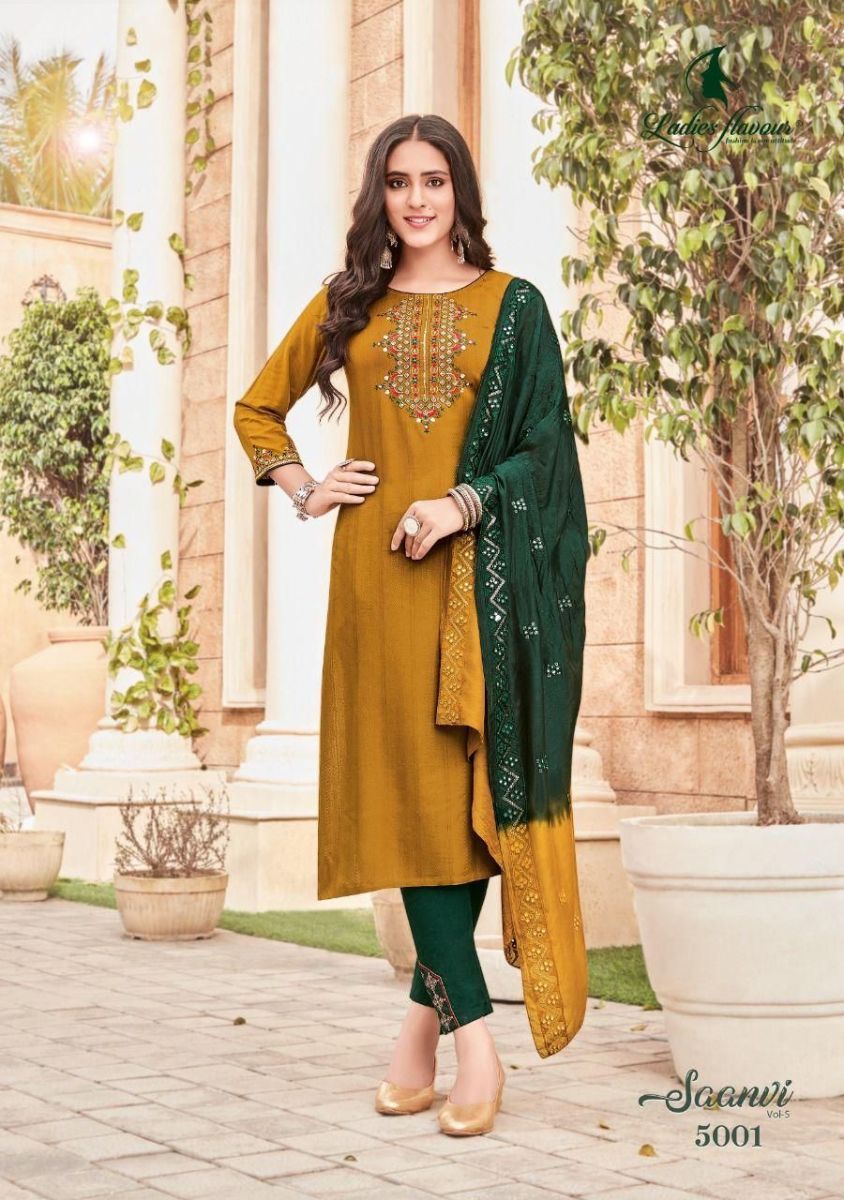 LADIES-FLAVOUR-SAANVI-VOL-5-FANCY-KURTI-PANTS-WITH-DUPATTA-AT-WHOLESALE-1