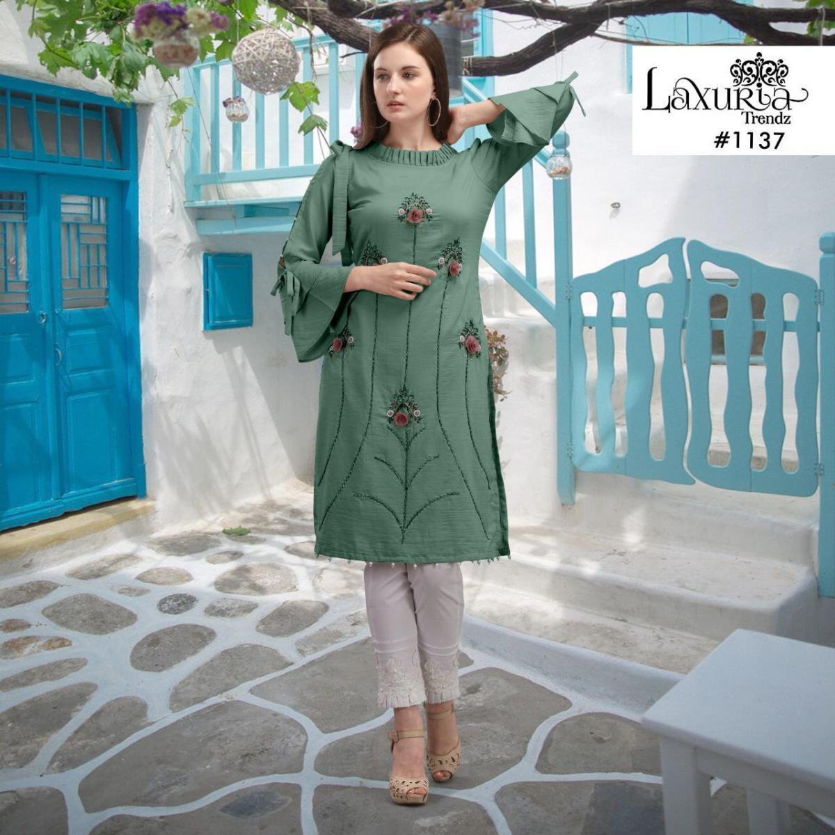LAXURIA-TRENDS-1137-TUNIC-CIGARETTE-PANTS-LATEST-COLLECTION-2
