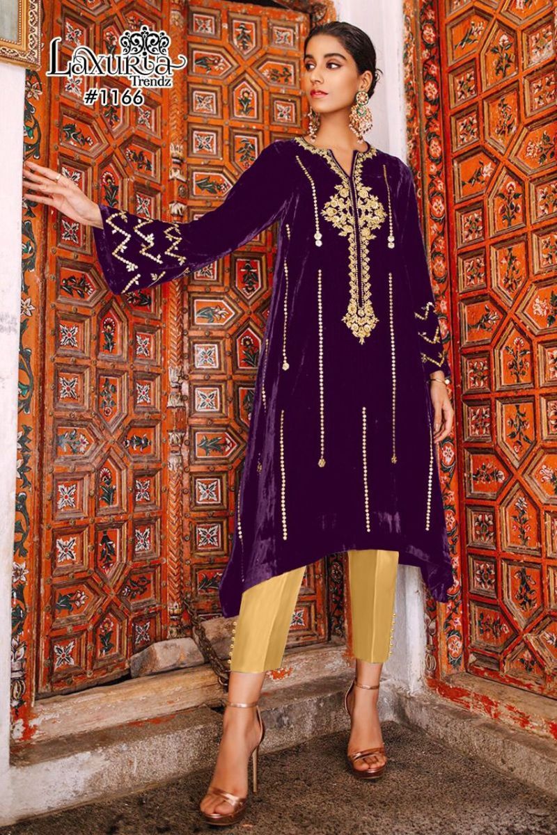 LAXURIA-TRENDZ-D.NO-1166-PAKISTANI-DESIGNER-KURTI-BOTTOM-LATEST-CATALOGUE-1