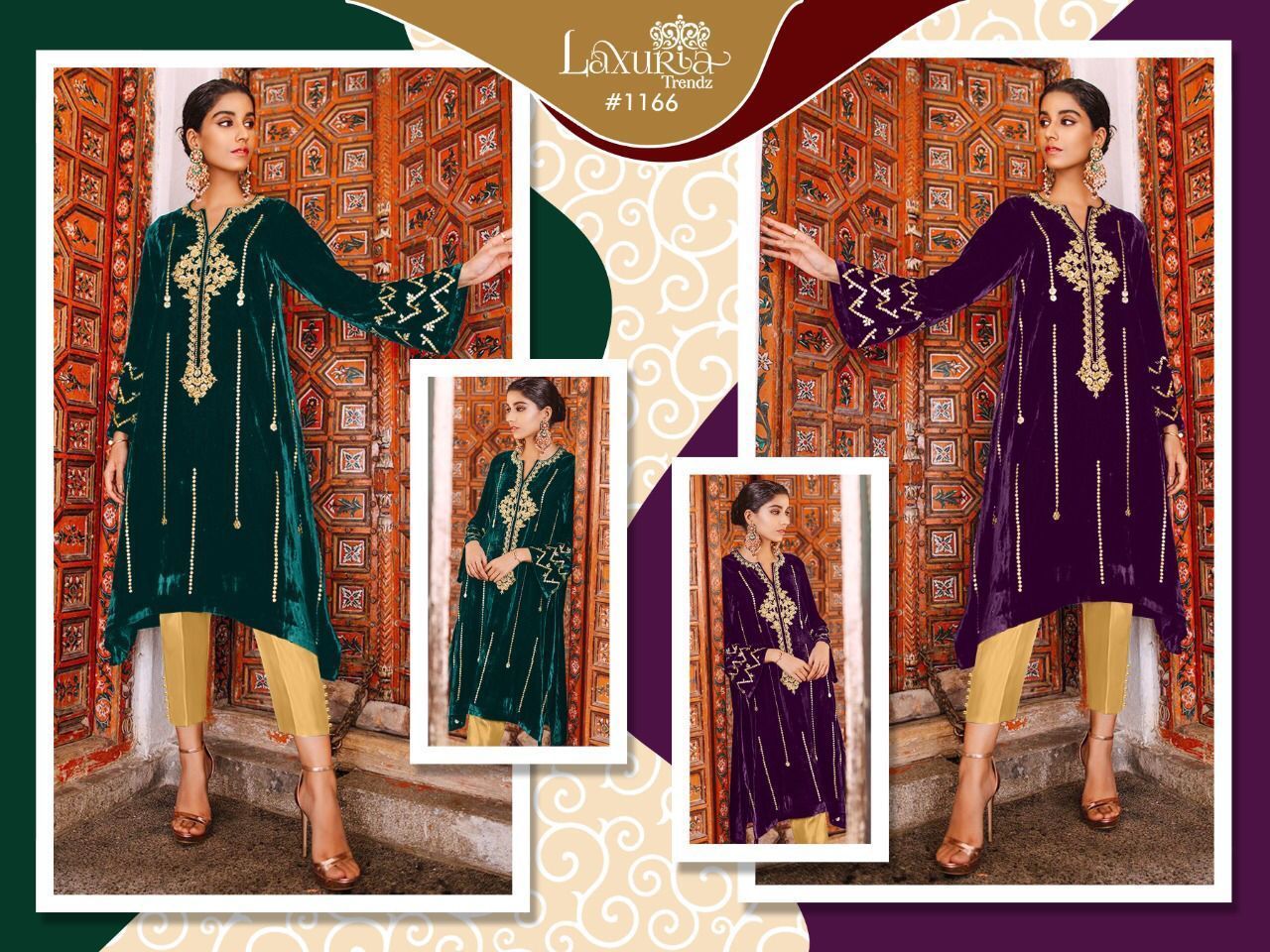 LAXURIA-TRENDZ-D.NO-1166-PAKISTANI-DESIGNER-KURTI-BOTTOM-LATEST-CATALOGUE-3