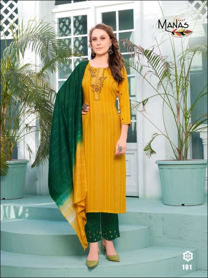 MANAS-FAB-FLORINA-RAYON-KURTI-PANT-WITH-DUPATTA-LATEST-CATALOGUE-2