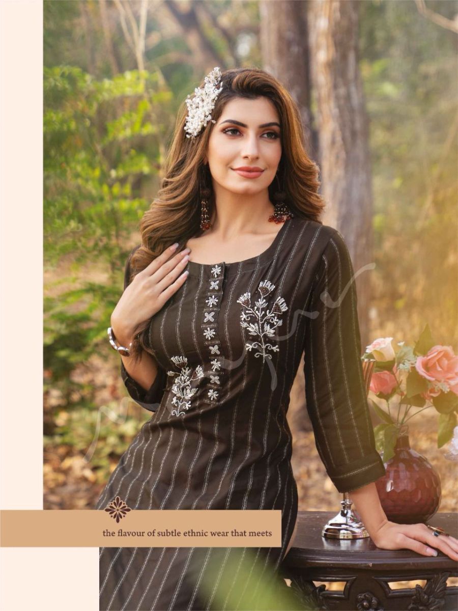 MAYUR-ARMANI-REYON-HANDWORK-FANCY-KURTI-WITH-PANT-WHOLESALER-SURAT-5