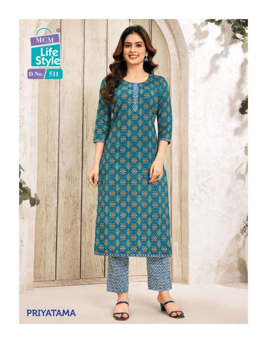 MCM-LIFESTYLE-PRIYATAMA-VOL-5-COTTON-PRINT-KURTI-WITH-PANT-NEW-CATALOGUE-6