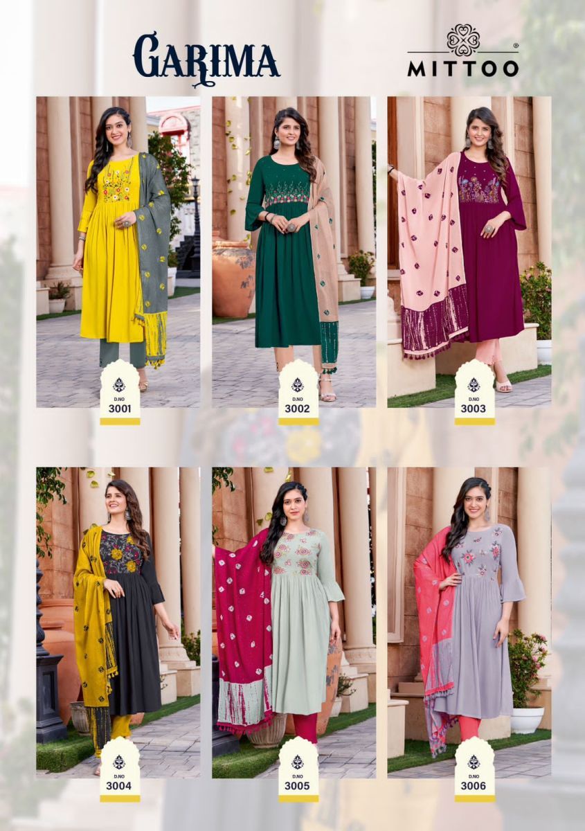 MITTOO-GARIMA-RAYON-KURTI-PANT-WITH-DUPATTA-WHOLESALER-SURAT-8