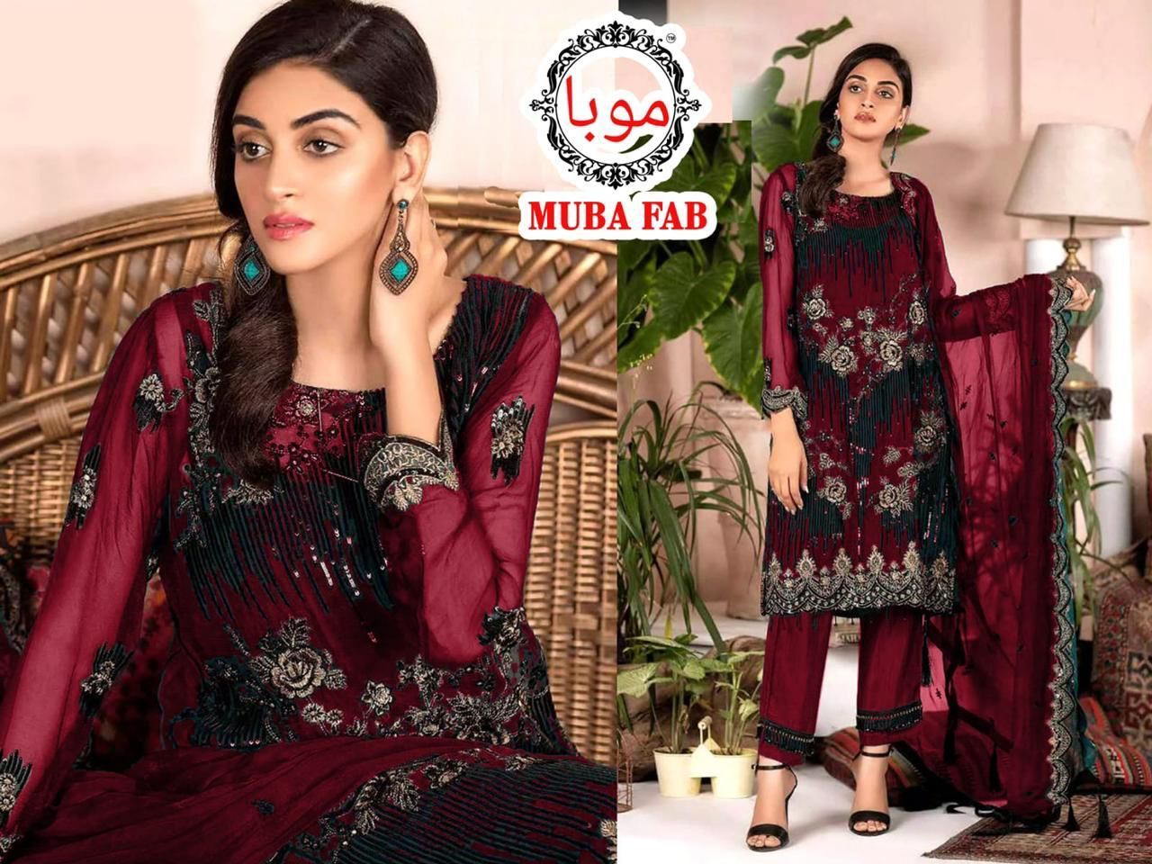 MUBA-FAB-D.NO-1001-FOUX-GEORGETTE-PAKISTANI-SUITS-LATEST-CATALOGUE-4