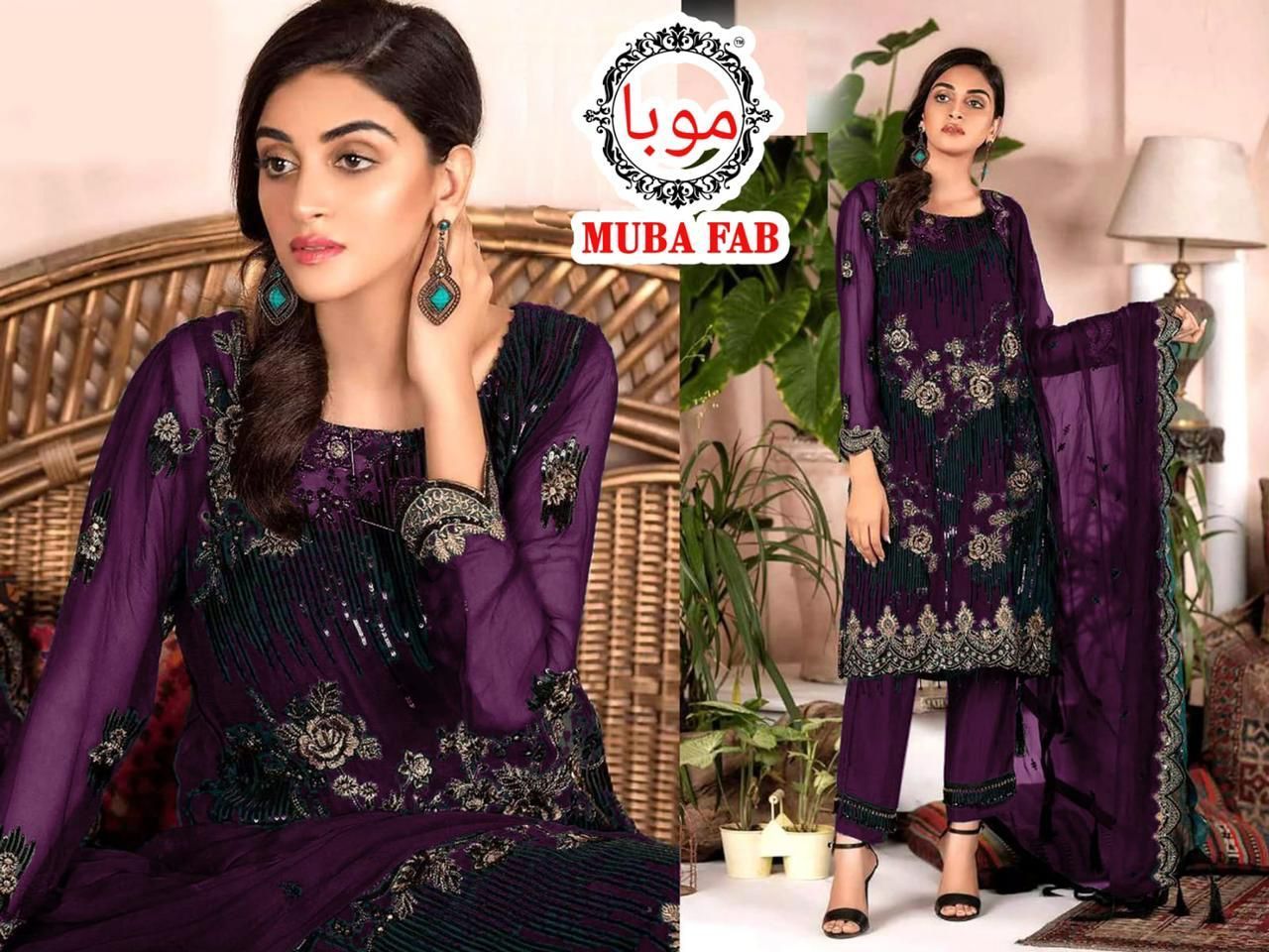 MUBA-FAB-D.NO-1001-FOUX-GEORGETTE-PAKISTANI-SUITS-LATEST-CATALOGUE-5