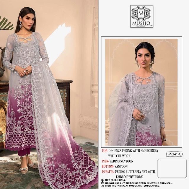 MUSHQ-M-241-ORGANZA-EMBROIDERY-PAKISTANI-SUITS-WHOLESALER-SURAT-1