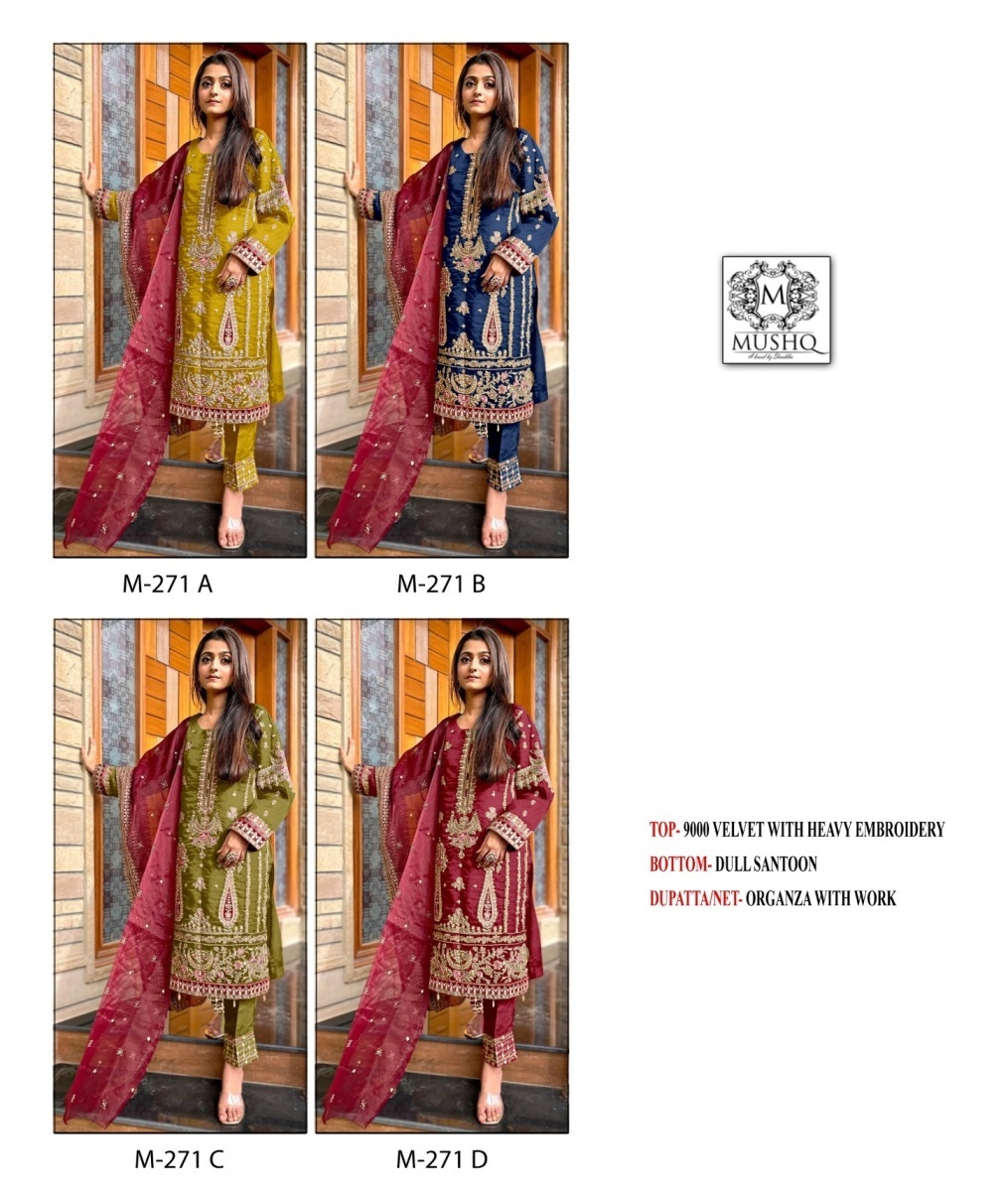 MUSHQ-M-271-A-TO-D-VELVET-PAKISTANI-SUITS