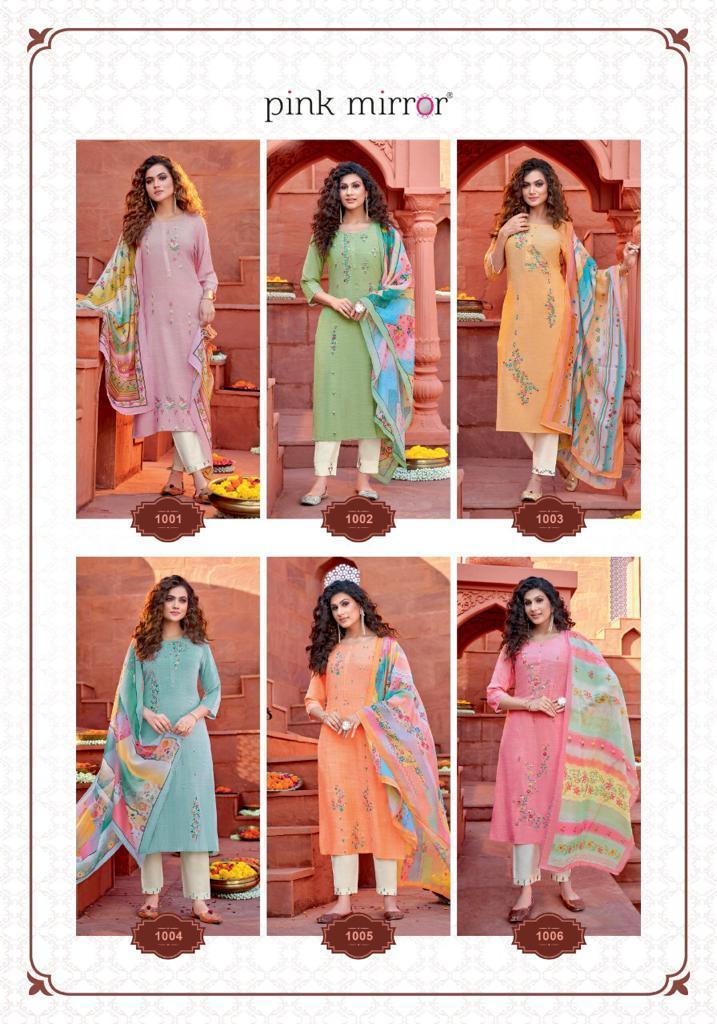 PINK-MIRROR-MINT-KURTI-PANT-WITH-DUPATTA-AT-WHOLESALE-1