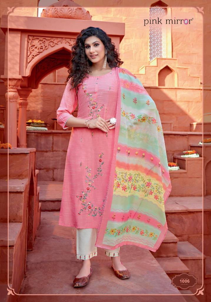 PINK-MIRROR-MINT-KURTI-PANT-WITH-DUPATTA-AT-WHOLESALE-6
