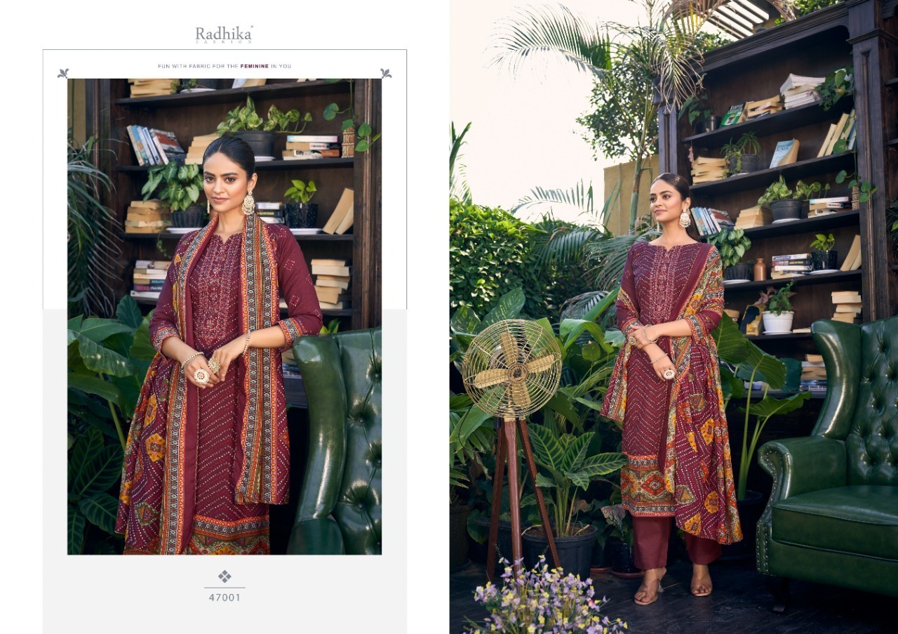 RADHIKA-AZARA-AAROHI-COTTON-PRINTED-DESIGNER-SUITS-WHOLESALER-SURAT-2