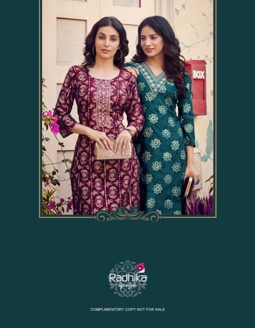 RADHIKA-CHARMING-VOL-5-CHANDERI-WORK-KURTIS-DISTRIBUTOR-IN-SURAT-1